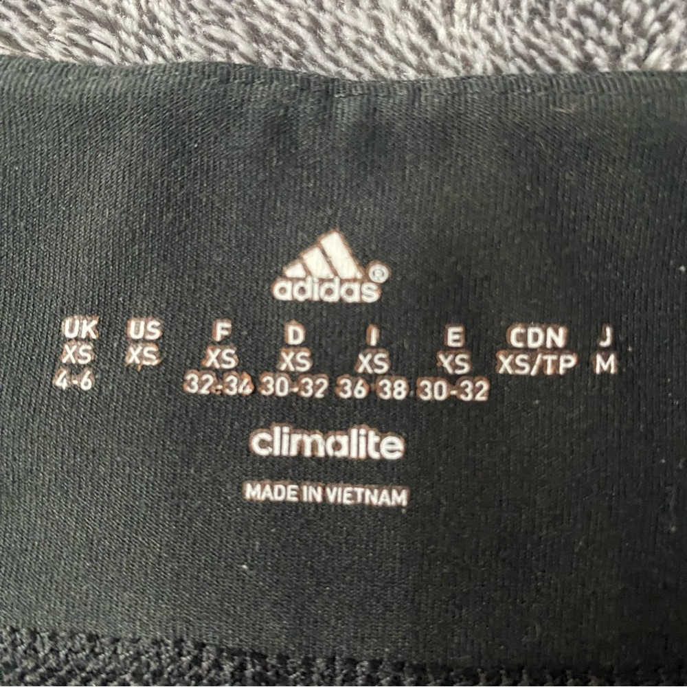 Adidas Black Climalite Leggings Size XS Activewear - Picture 3 of 4
